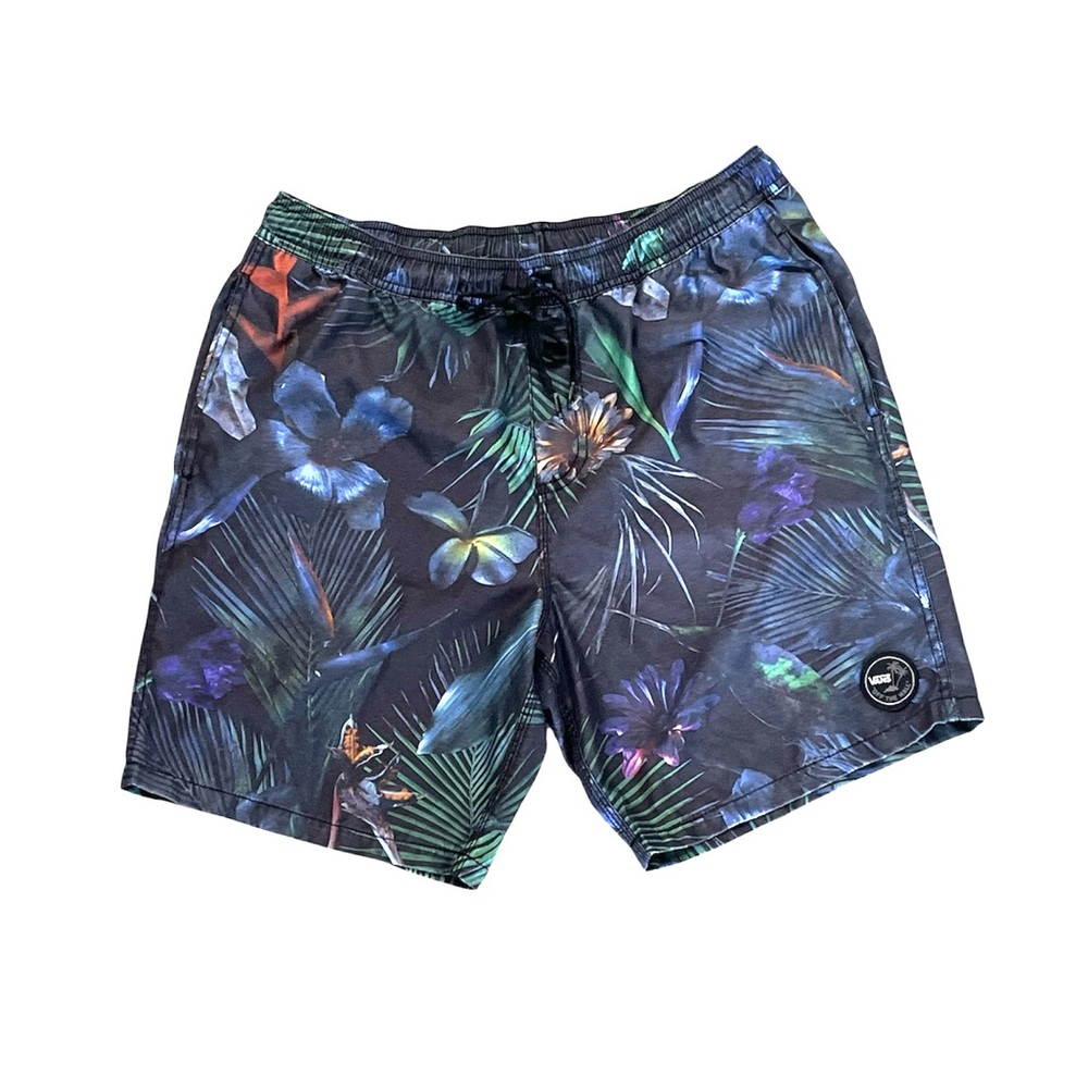 Vans Black Tropical Print Men's Swim Shorts